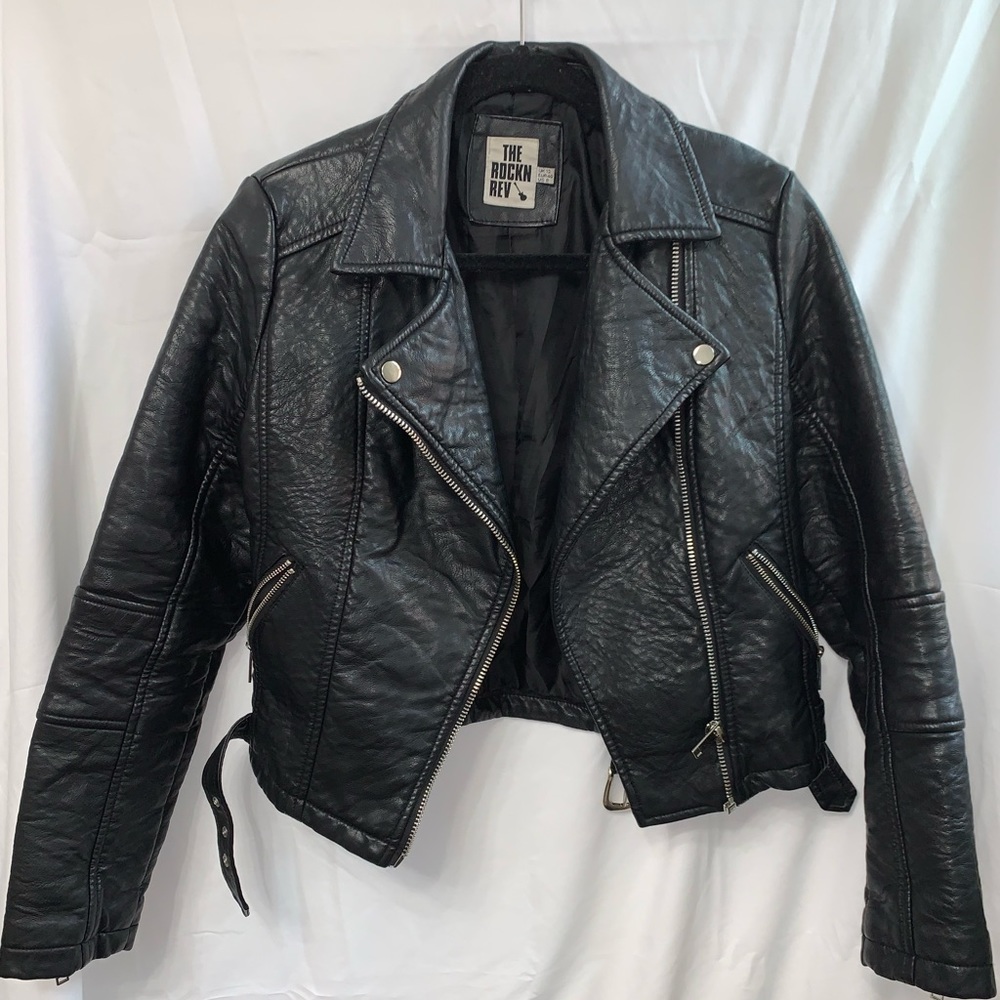 Pebbled Faux Leather Jacket